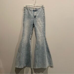 We The Free People Extra Flared Light Blue Jeans